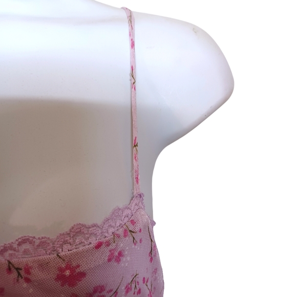 WILD FABLE Pink Floral Print Asymmetrical Ruching Light Purple Midi Dress Large - Picture 10 of 10